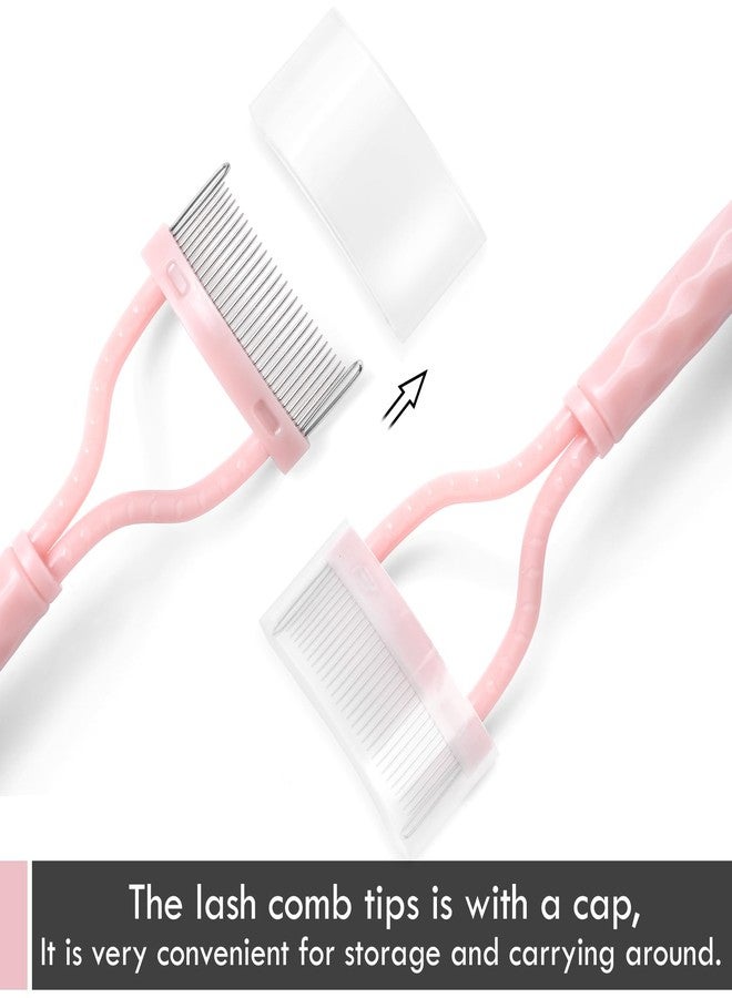 KINGMAS Eyelash Comb Separator, Eye Lash Separator Eyelash Definer Mascara Comb Applicator With Cover - Arc Designed (Pink (2Pcs)) - Image 3